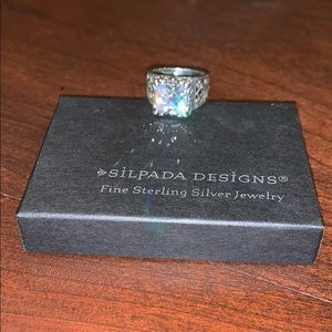 Silpada CZ sterling silver filigree ring